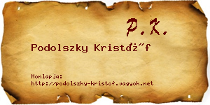 Podolszky Kristóf névjegykártya