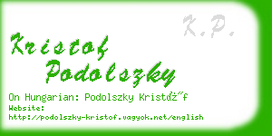 kristof podolszky business card